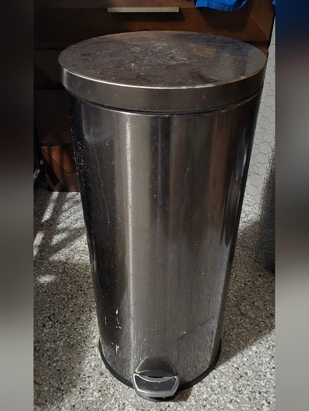 Modern Stainless Pedal Trash Bin With Bucket - Black/Silver